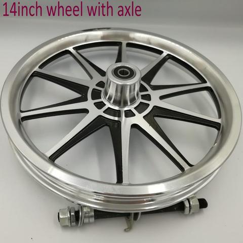 14 inch aluminium wheel for electric scooter folding bike MTB front/rear wheel hub tricycle conversion parts DISC/drum brake  ► Photo 1/6
