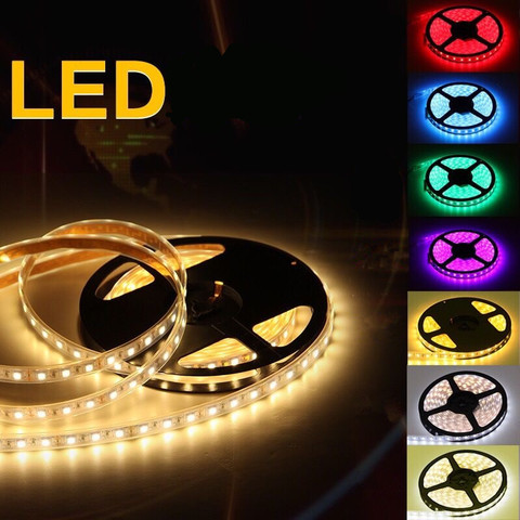 New 5M 300 LED Strip Light IP20 DC12V Ribbon Tape Brighter SMD2835 Cold White/Warm White/Ice Blue/Red/Green/blue ► Photo 1/6