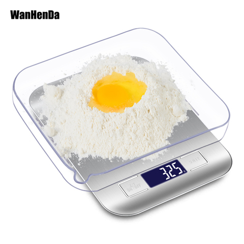 Digital Kitchen Mechanical Scale, 30% Greater Accuracy Quad Transducer, Multi-Function Back-Lit LCD, Stainless Steel,5 kg ► Photo 1/6