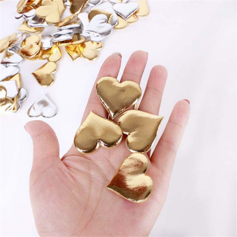 100pcs/pack Golden Silver Sponge Heart Wedding Decoration Wedding Scene Hand Throwing Gilded Love Petals DIY Party Decoration-S ► Photo 1/6