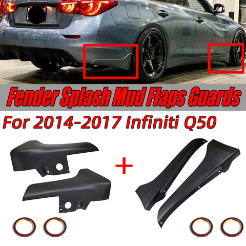 Black Q50 Front/Rear Bumper Lip Car For Fender Splash Mud Flaps Guards Guard Angle Corner Protection For Infiniti Q50 2014-2017 ► Photo 1/6