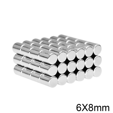 10/20/50/100pcs 6x8 mm Powerful Magnets 6mmx8mm Permanent Small Round Magnet 6x8mm Neodymium Magnet Super Strong 6*8 mm N35 ► Photo 1/6