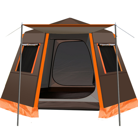 UV Hexagonal Aluminum Pole Automatic Outdoor Camping Wild Big Tent Family Travel 4-6Persons Awning Garden Pergola ► Photo 1/6