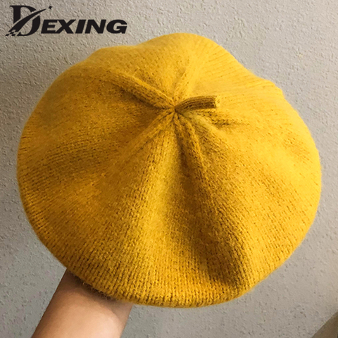 Autumn Winter Knitted Beret Women British Retro Ladies Japanese Korean Version  Ins  Berets Winter Painter Hat Fall Hats 2022 ► Photo 1/6