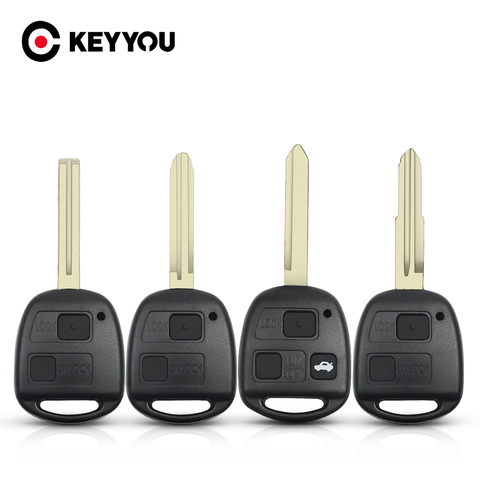 KEYYOU For Toyota Camry Rav4 Corolla Prado Yaris Tarago Cruiser Land 2 Button TOY41/TOY43/TOY47/TOY48 Remote Key Shell With Pad ► Photo 1/5