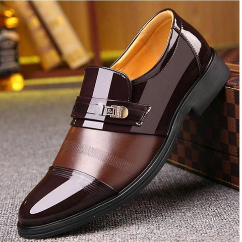 New Brand Men Formal Shoes slip on Pointed Toe Patent Leather Oxford Shoes For Men Dress Shoes Business big size 458 ► Photo 1/4