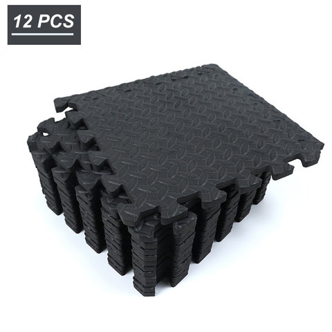 12PCS 30*30cm Sports Protection Gym Mat EVA Leaf Grain Floor Mats Yoga Fitness Non-Slip Splicing Rugs Thicken Shock Room Workout ► Photo 1/6