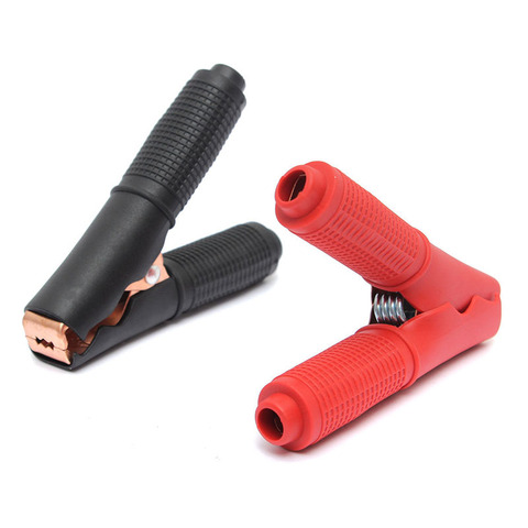 2Pcs Red+ Black Testing 90mm Alligator Clips Car Vehicle Battery Test Alligator Crocodile charging clip cable clamp ► Photo 1/6