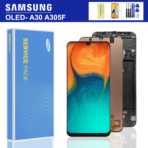 6.4'' Super Amoled For Samsung GALAXY A30 LCD Display Touch Screen Digitizer Assembly A305/DS A305FN A305G A305GN A305YN LCD ► Photo 1/6