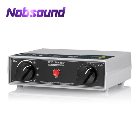 Nobsound Portable 4-way Analog RCA Stereo Audio Switcher Volume Control Passive Preamp Splitter Box ► Photo 1/6