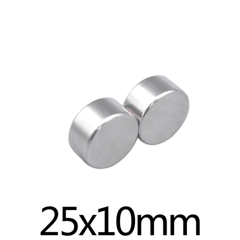 1/2/5pcs 25x10 mm Strong Cylinder Rare Earth Magnet 25mmX10mm Round Neodymium Magnets 25x10mm N35 Disc Magnet 25*10 mm ► Photo 1/3