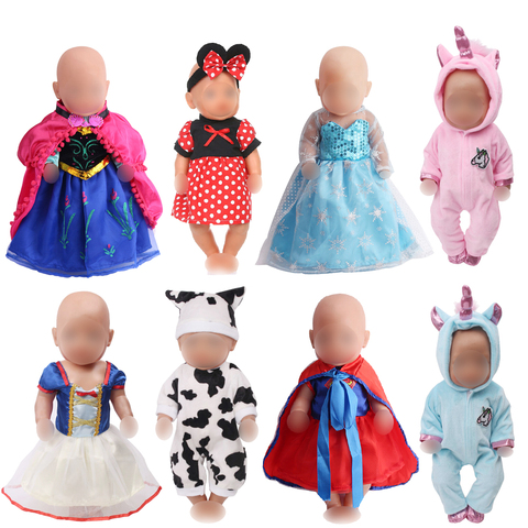 43 cm baby dolls clothes newborn Snow White princess Ann dress Unicorn jumpsuit Baby toys fit American 18 inch Girls doll f41 ► Photo 1/6