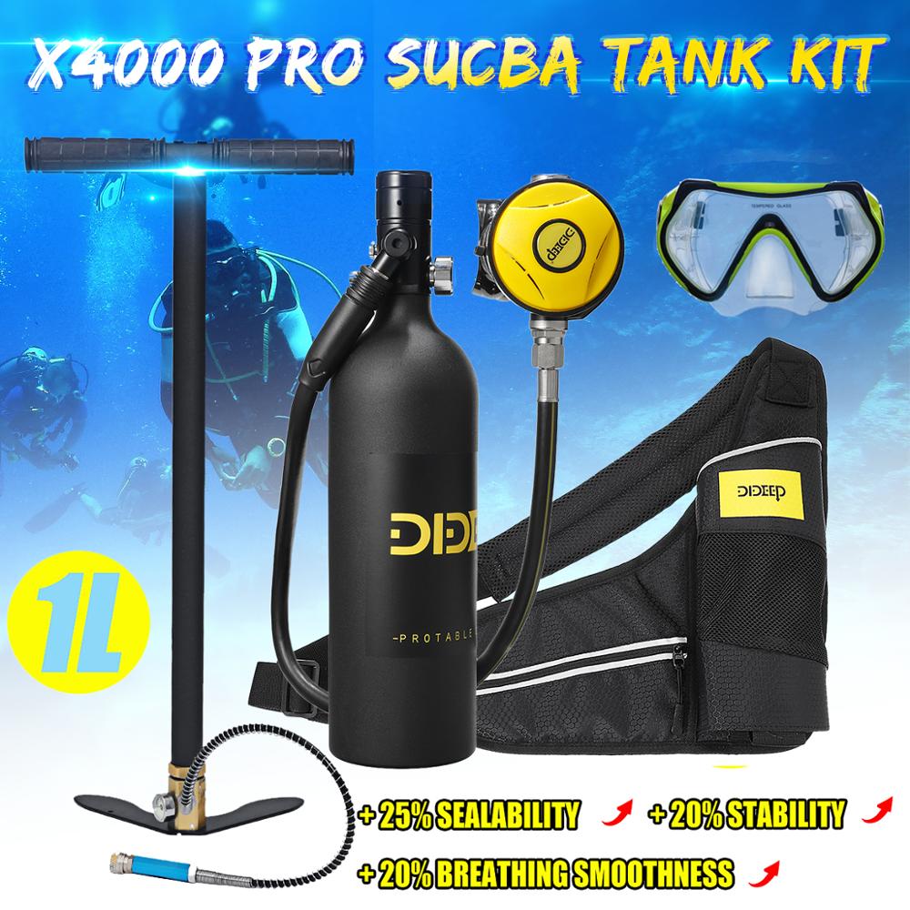 1L Diving Respirator Oxygen Cylinder Tank Pump Underwater Breathe Equipment Kit 