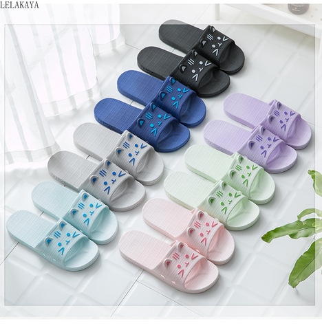 New Women Cartoon Cat Flat Slippers Summer Sandals Indoor & Outdoor Family Bathroom Non-Slip Shoes Casual Breathable Flip Flops ► Photo 1/5