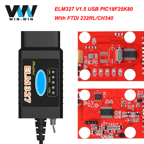 ELM327 V1.5 USB CH340 FORScan For Ford For Mazda obd obd2 HS-CAN + MS-CAN Switch Car Diagnostic Scanner ELM 327 V 1 5 Auto Tool ► Photo 1/6