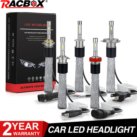Car Headlight LED Bulbs H7 H11 H1 H3 H4 880 9005 9006 Car Accessories 55W 6000K White Lightings Auto Headlight Fog Lights Bulbs ► Photo 1/6