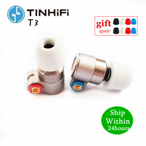 TINHIFI T3 In Ear Earphone 1BA+1DD Knowles Drive HIFI Earphone Metal Earphone Earbud with Gold-plated OFC SPC Cable TIN T4 T2 P1 ► Photo 1/6