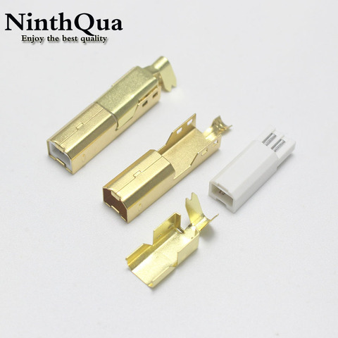 1/2/5 Sets Gold plated USB 2.0 B Type Male THREE-PIECE DIY USB Connector Soldering Printer Tail Charging USB Jack ► Photo 1/2