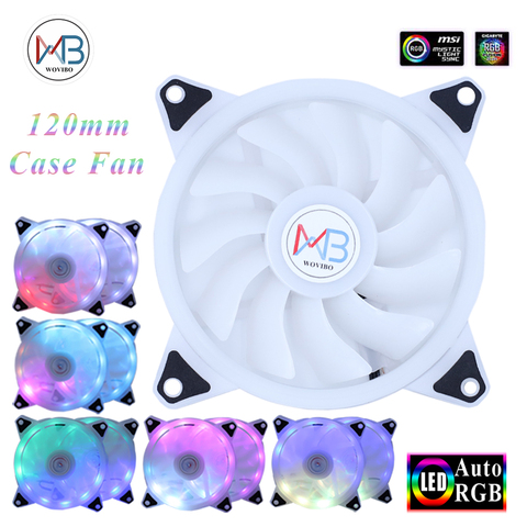 120mm RGB Case Fan Cooler Computer Cooling Case Fans Big D-Type 4PIN Colorful LED Lamp Fan cooler Radiator Heatsink Auto RGB Fan ► Photo 1/6