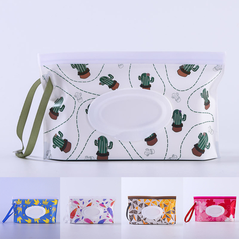 Cleaning Wipes Case Reusable for Household Portable 1Pc Eco-friendly Wet Wipe Bag Wipes Container Cartoon Pattern EVA ► Photo 1/6
