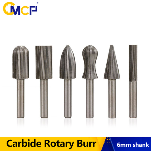 CMCP Tungsten Steel Rotary Burr 6mm Shank Rasp Burr Wood File Metal Engraving Grinding Bit ► Photo 1/6
