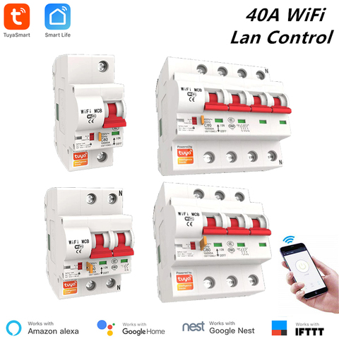 Tuya 40A 1P/2P/3P/4P WiFi Smart Circuit Breaker Automatic Switch overload short circuit protection with Amazon Alexa Google home ► Photo 1/6