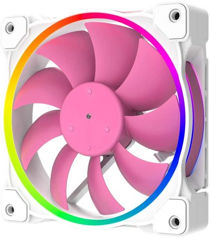 ID-COOLING ZF-12025-PINK Case Fan 120mm 5V 3 PIN Addressable RGB Cooling Fan MB Sync, 4 PIN PWM Speed Control Fans for Radiator/ ► Photo 1/6