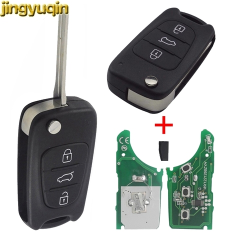 jingyuqin Remote Flip Car Key Case Shell Fit For Kia K2 K5 Sportage Hyundai I20 I30 IX35 Avante 433Mhz ID46 Chip 3 Buttons ► Photo 1/5