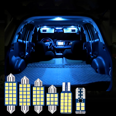 6pcs 12v Car LED Bulb Auto Interior Dome Reading Lamps Trunk Lights For Toyota RAV4 2009 2010 2012 2013 2014 2015 2016 2017 2022 ► Photo 1/6