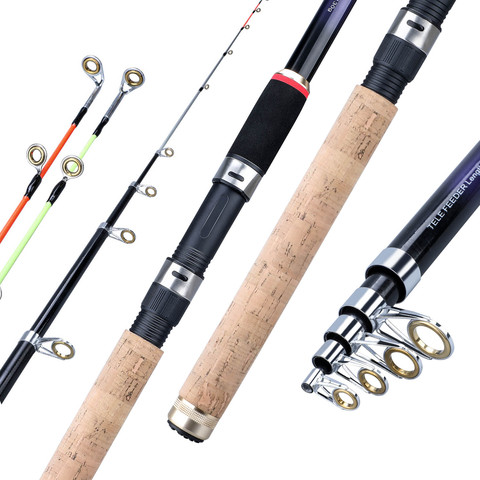 Sougayilang 2.7m 3.0m 3.3m Feeder Fishing Rods Portable Telescopic Carbon Fiber Spinning Rod Carp Fishing Rod Fishing Tackle ► Photo 1/6