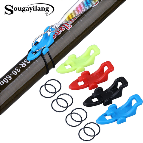 Sougayilang 4pcs Portable Accessories Hard Bait Fishing Hook Keeper Lure Baits Holder with 2 Rubber Rings for Fishing Rod Gear ► Photo 1/6