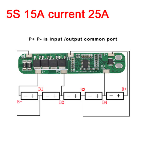 5S 18.5V 21V 18650 ion Lithium Battery Protection Board Anti overcharge over discharge 15A current 25A 5 Cell Li-ion BMS ► Photo 1/4