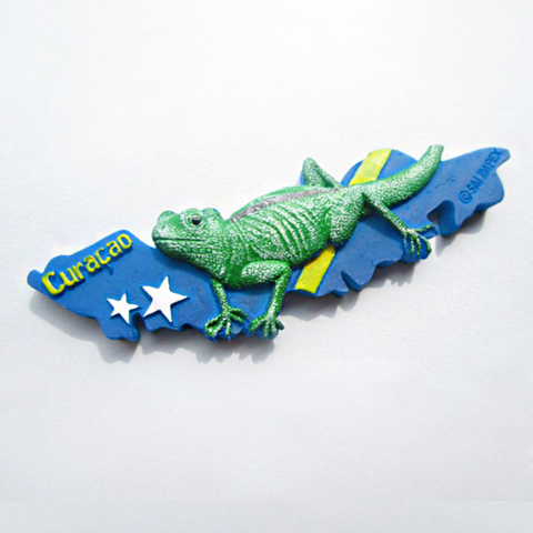 Netherlands Curacao Tourist Souvenirs Gift Stereo Resin Refrigerator Magnetic Stickers 3D Lizard Magnets for Refrigerators ► Photo 1/5