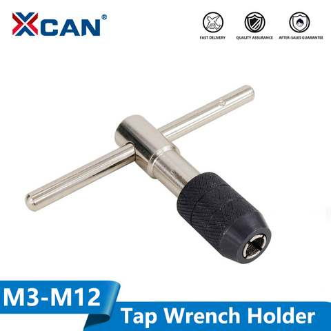 XCAN 1pc M3-M6(1/8-1/4) M5-M8(3/16-5/16) M6-M12(1/4-7/16) Adjustable T Type Tap Wrench Hand Tapping Tool Screw Thread Tap Holder ► Photo 1/5