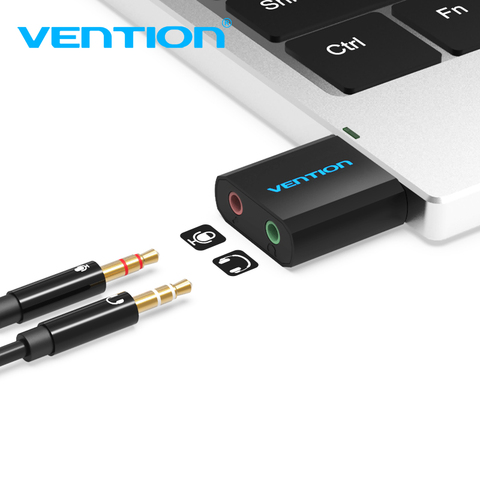Vention USB Sound Card USB Audio Interface External 3.5mm Microphone Audio Adapter Sound card for Laptop PS4 Headset Sound Card ► Photo 1/6