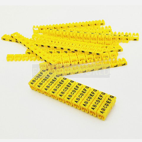 Plastic C-type Clip on cable marker label EC-0 Wire Marker alphabit A-Z Cable Size1.5 sqmm yellow plastic cable markers ► Photo 1/4