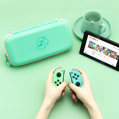 Geekshare Green Leaves Storage Bag Animal Crossing for Nintend switch NS Travel Case Controller Hard Carry Portable Pouch ► Photo 1/5