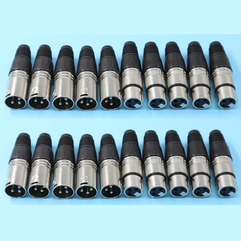 20Pcs/lot 10PCS NC3MXX & 10PCS NC3FXX For NEUTRIK Male and female A set 3 Pin XLR Connector withe high quality ► Photo 1/5