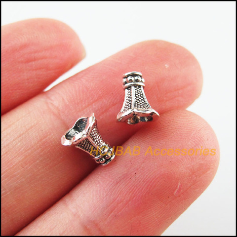 50Pcs Tibetan Silver Tone Horn Morning Glory Flower Spacer Beads End Caps 6.5x7.5mm ► Photo 1/4