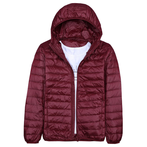 Men's Winter Coat Duck Down Jacket 2022 New Ultra Light Thin Hooded Down Coat Portable Windproof Puffer Parkas Male Overcoat ► Photo 1/6