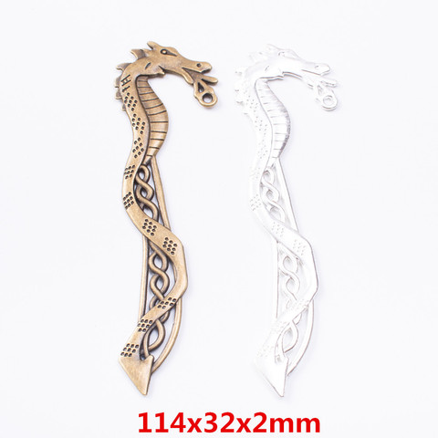 2pcs Vintage Ancient Dragon Bookmark zinc alloy charms pendant suitable for DIY Bracelet Necklace metal jewelry accessories 7441 ► Photo 1/3