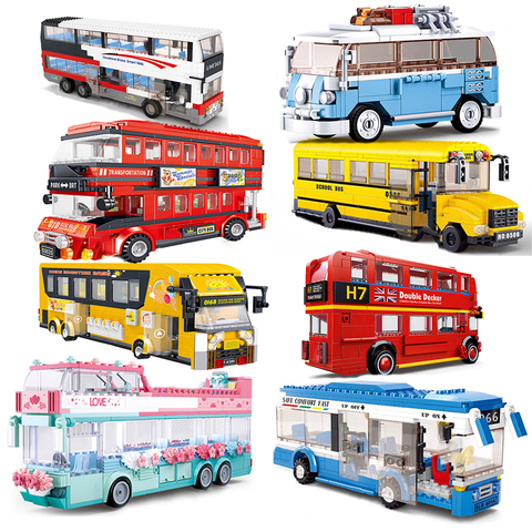 bus city technic UK london building blocks school vehicle friends wedding car traffic bricks double decker station girls gifts ► Photo 1/6