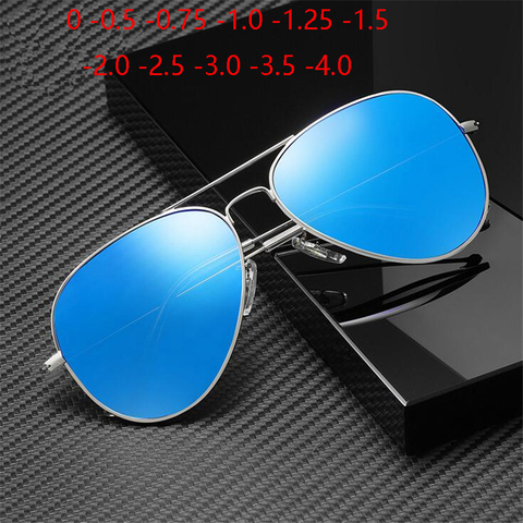 Cat Eye Prescription Sunglasses Men Polarized Classic Myopia Lens Metal Pilot Sunglasses Women  0 -0.5 -0.75 -1.0 -1.25 To -4.0 ► Photo 1/6