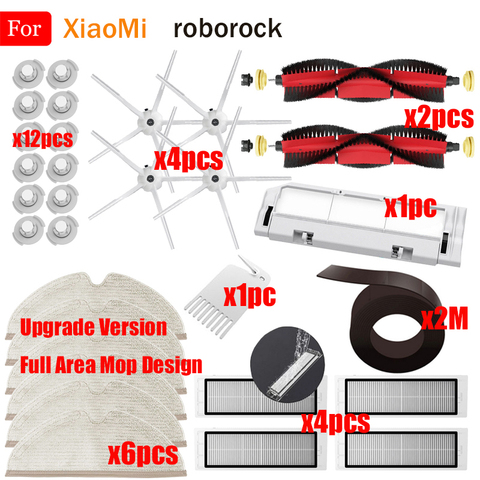 For XiaoMi Roborock Vacuum HEPA Filter Main Brush Mop Cloth Side Brush Parts S50 S51 S55 S5 Max S6 S60 S6 Pure S6 maxV E25 E35 ► Photo 1/6