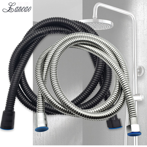 1.5m Black Silver Stainless Steel Shower Hose High Quality Encryption Explosion-proof Hose Spring Tube Pull Tube Bathroom Access ► Photo 1/6