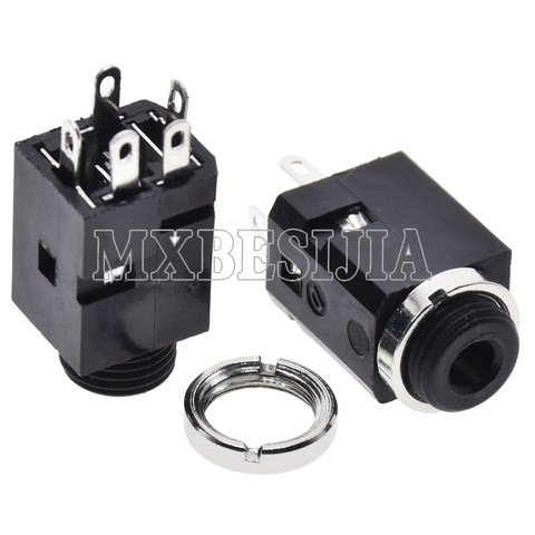 5Pcs 3.5MM Vertical socket 5Pin Stereo Female Socket Jack with Screw 3.5 Audio Headphone Connector PJ-341 3 Poles Earphone Hole ► Photo 1/1