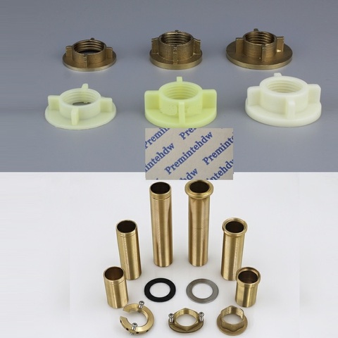 10Pcs/Lot 1/2“ Plastic Brass Faucet Locknut Brass Nipple Kitchen Cold Warm Mixer 1” 32mm Lock nut Washer Rubber Seal Gasket ► Photo 1/1