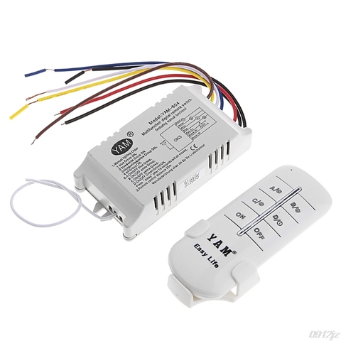 220V 1/2/3/4 Ways Wireless ON/OFF Lamp Remote Control Switch Receiver Transmitter ► Photo 1/6