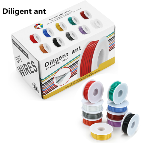 Household DIY high quality flexible silicone wire and cable 5 colors mixed 1 box tinned pure copper anti-oxidation ► Photo 1/6