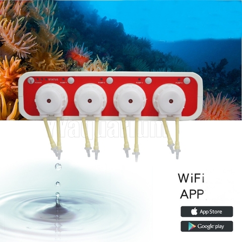 Jebao Auto DOSER 3.4 2.4 Aquarium DOSING PUMP Reef Coral Intelligent WiFi Peristaltic metering Machine w/ 4 Channels Android IOS ► Photo 1/6